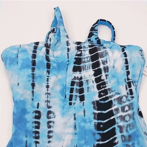 Lucky Brand Blue and Black One-Piece Halter Swimsuit - Picture 4 of 11